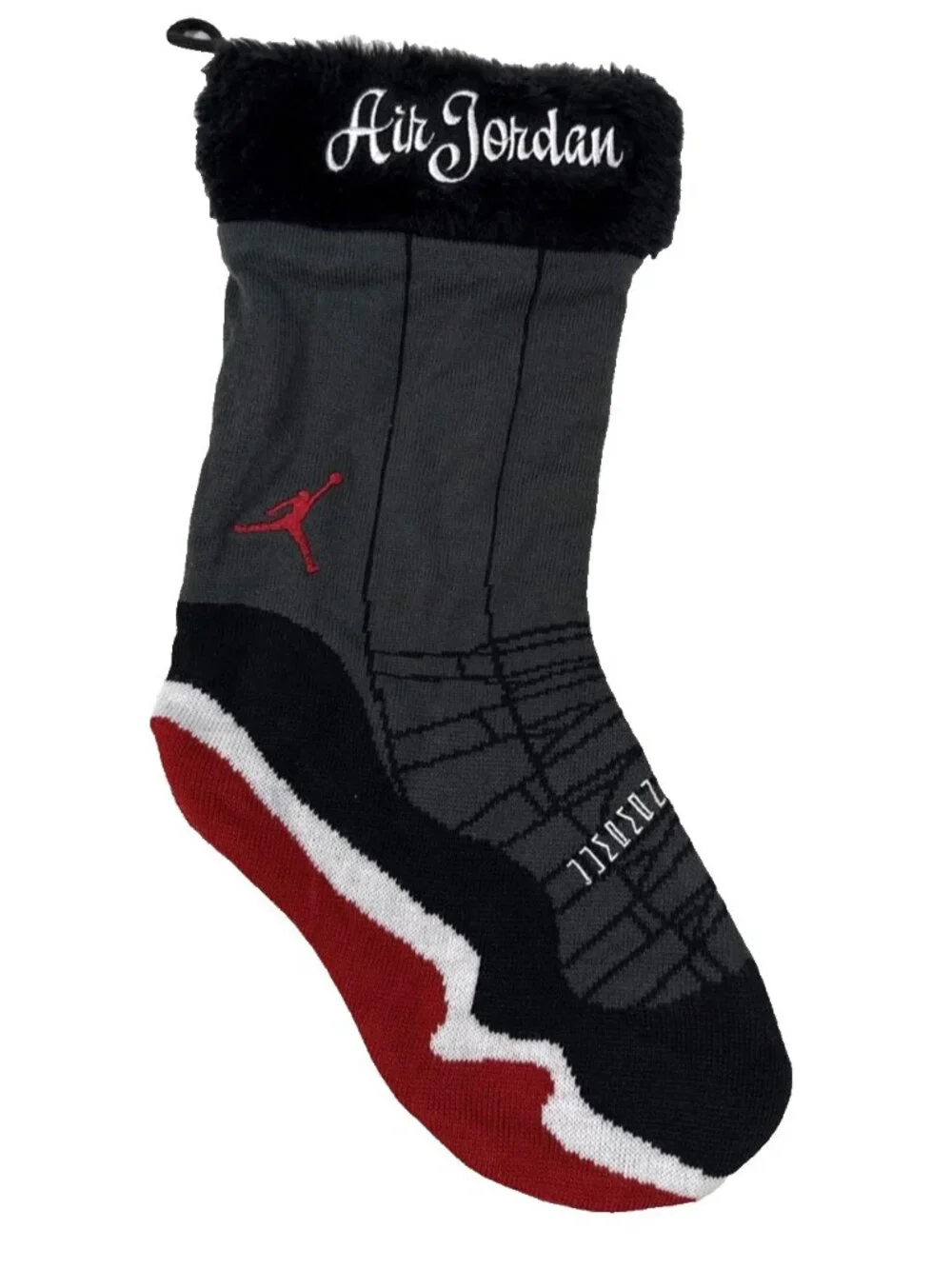 2012 Jordan Sock Christmas Stocking Air Jordan Jumpman Red Black Gray